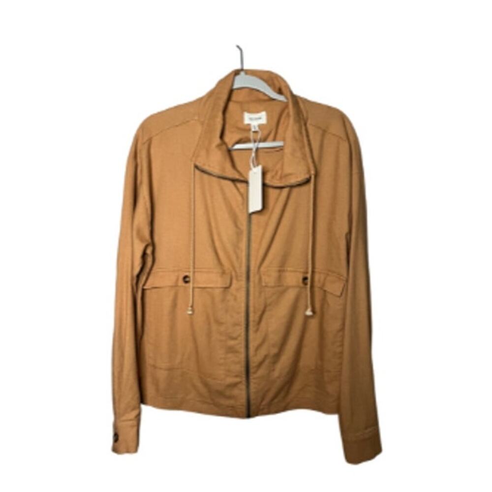 NWT Heyson Camel Zip-Up Collared Jacket Size Small